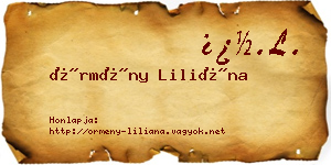 Örmény Liliána névjegykártya